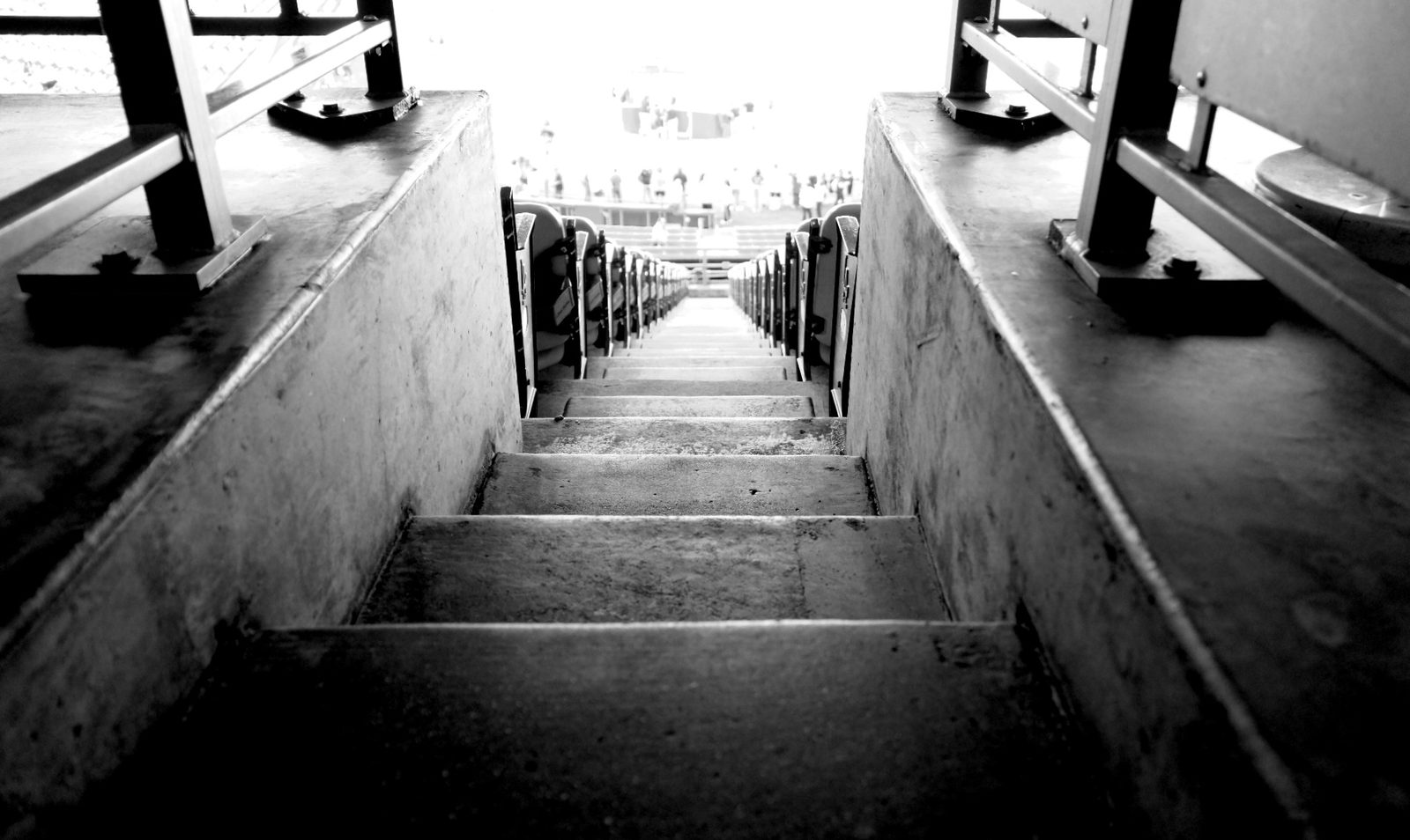 down to the field